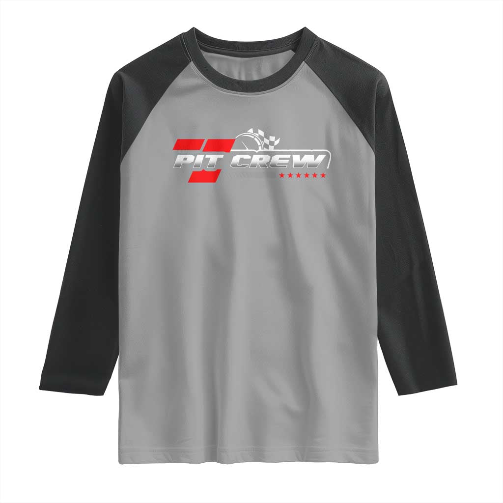 Pit Crew Raglan Shirt Family Racing Birthday Race Car - Wonder Print Shop