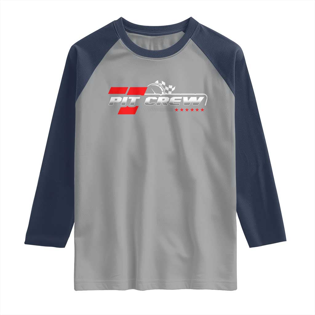 Pit Crew Raglan Shirt Family Racing Birthday Race Car - Wonder Print Shop