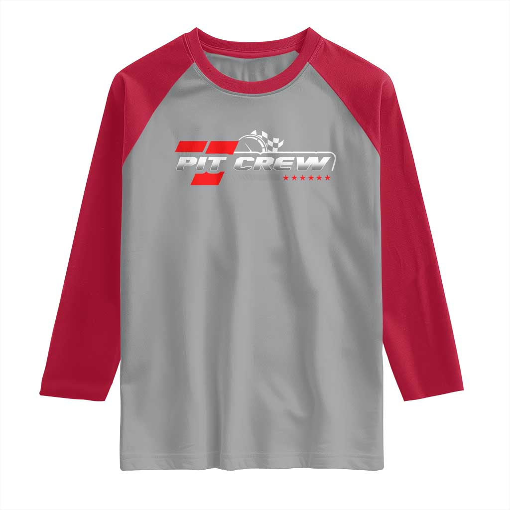 Pit Crew Raglan Shirt Family Racing Birthday Race Car - Wonder Print Shop