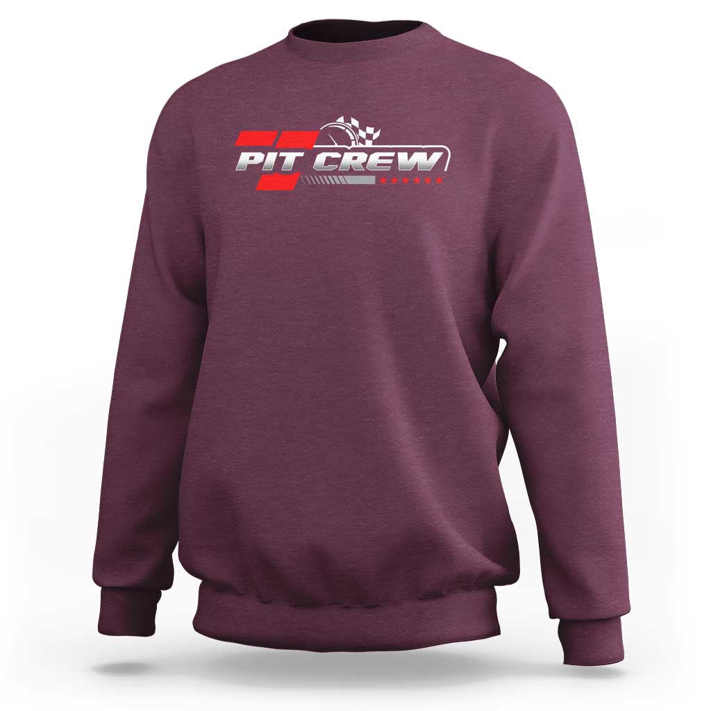 Pit Crew Sweatshirt Family Racing Birthday Race Car - Wonder Print Shop