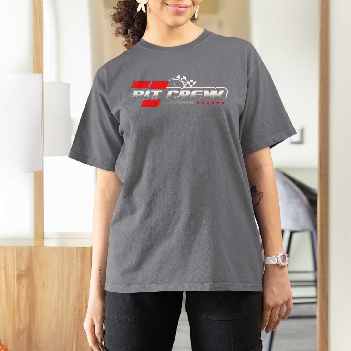 Pit Crew T Shirt For Women Family Racing Birthday Race Car - Wonder Print Shop