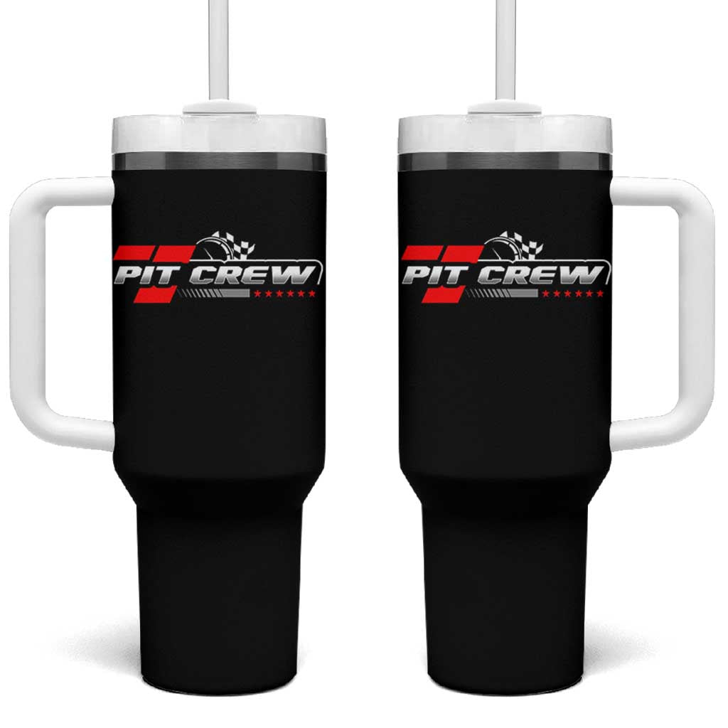 Pit Crew Tumbler With Handle Family Racing Birthday Race Car - Wonder Print Shop