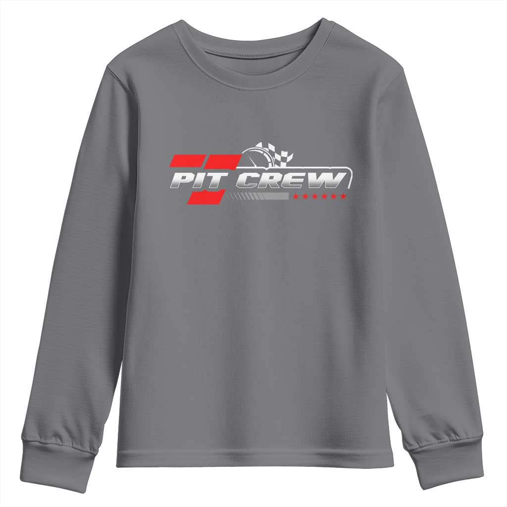 Pit Crew Youth Sweatshirt Family Racing Birthday Race Car - Wonder Print Shop