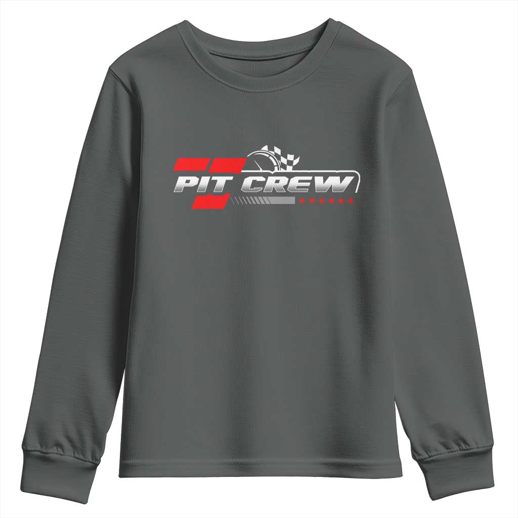 Pit Crew Youth Sweatshirt Family Racing Birthday Race Car - Wonder Print Shop