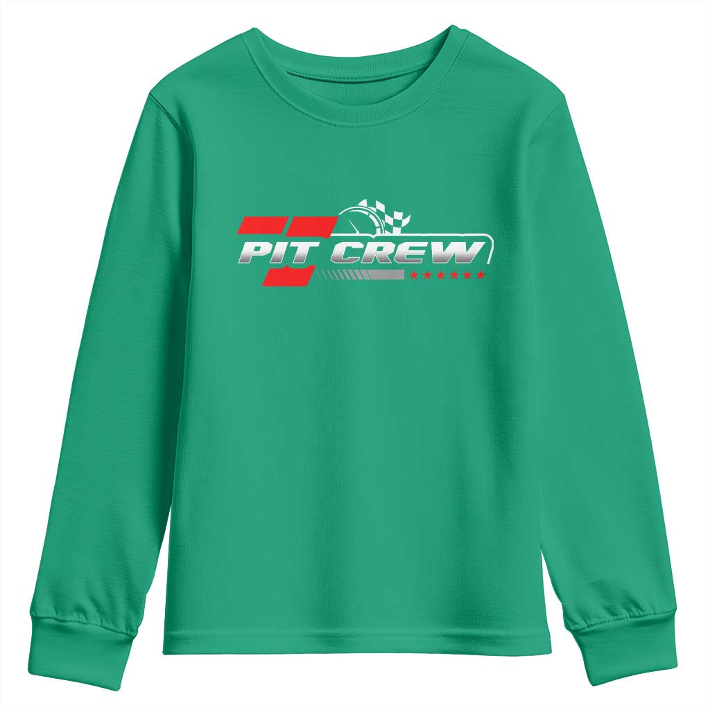 Pit Crew Youth Sweatshirt Family Racing Birthday Race Car - Wonder Print Shop