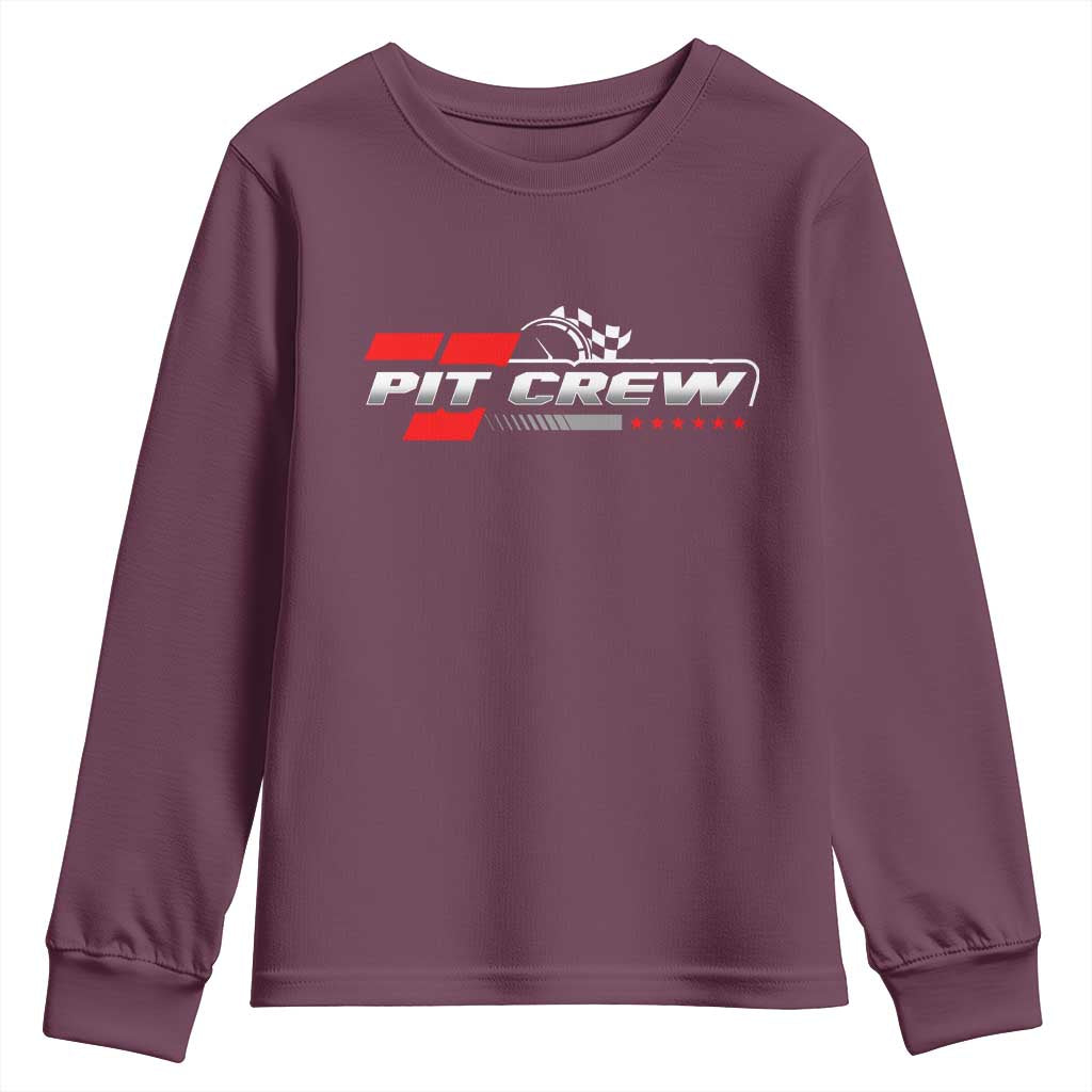 Pit Crew Youth Sweatshirt Family Racing Birthday Race Car - Wonder Print Shop