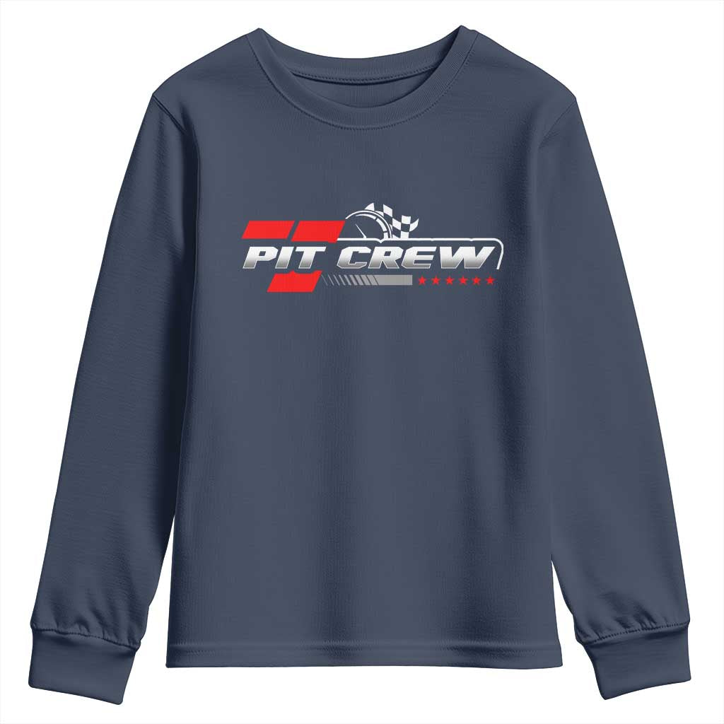 Pit Crew Youth Sweatshirt Family Racing Birthday Race Car - Wonder Print Shop