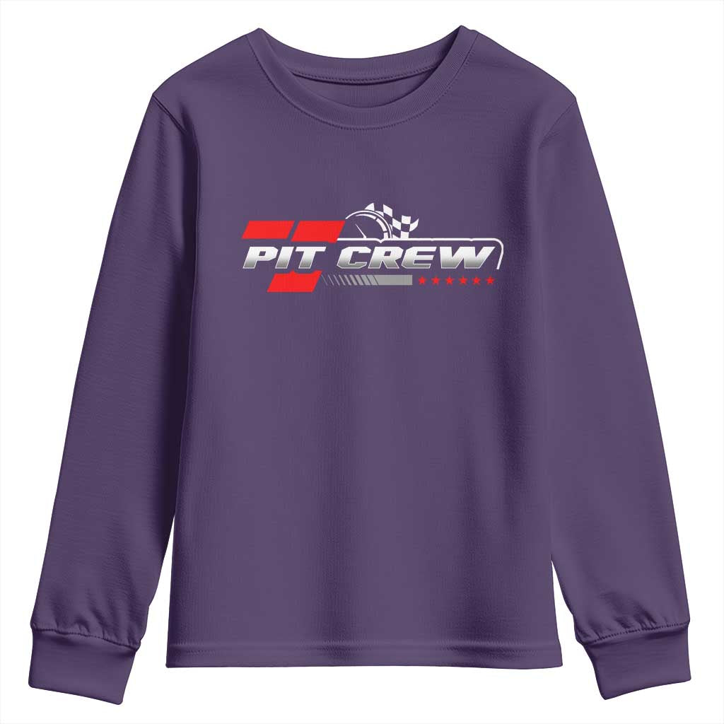 Pit Crew Youth Sweatshirt Family Racing Birthday Race Car - Wonder Print Shop
