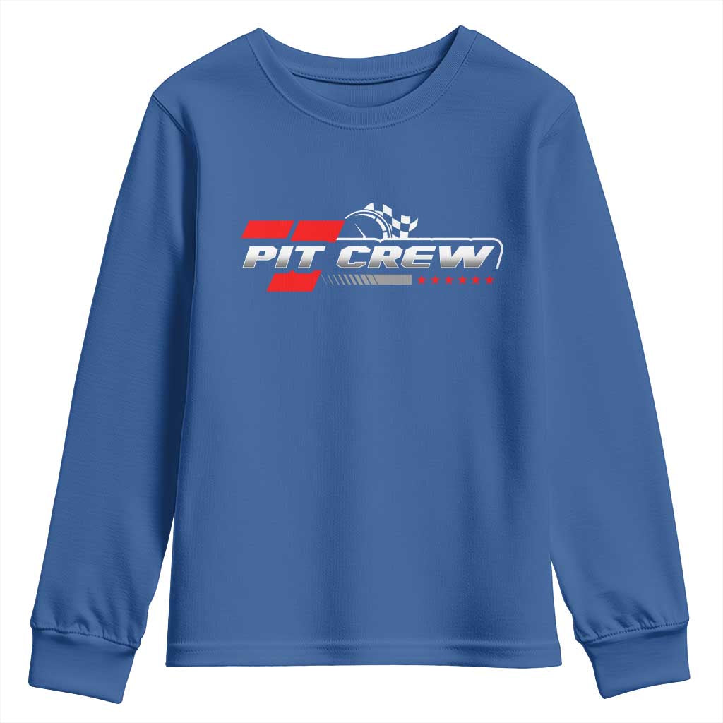 Pit Crew Youth Sweatshirt Family Racing Birthday Race Car - Wonder Print Shop