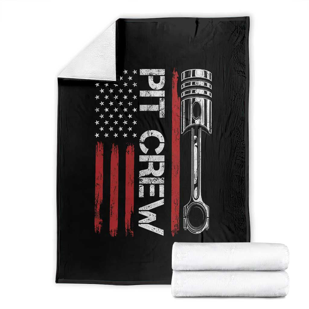 Pit Crew Throw Blanket Racing Race Car American Flag - Wonder Print Shop