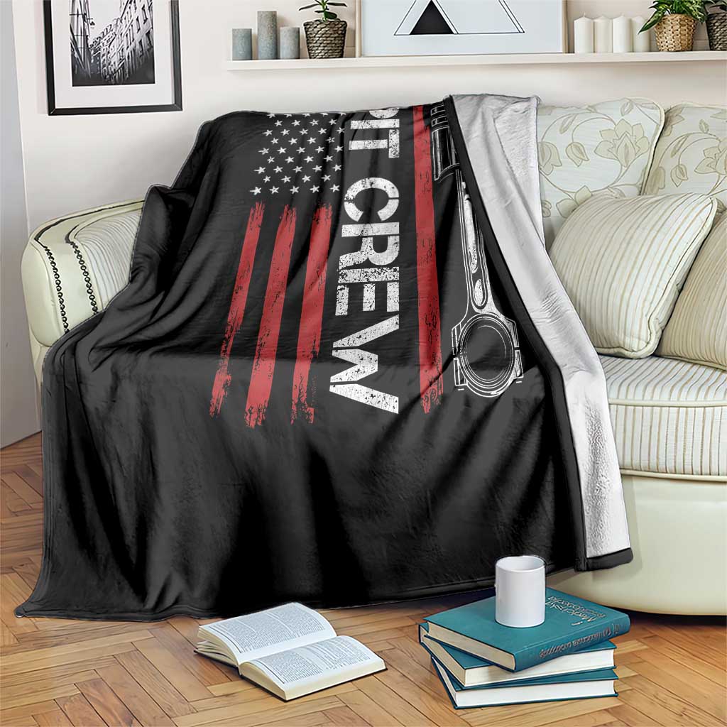Pit Crew Throw Blanket Racing Race Car American Flag - Wonder Print Shop