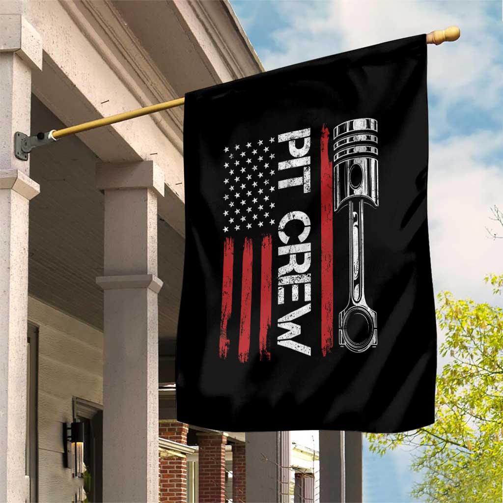Pit Crew Garden Flag Racing Race Car American Flag - Wonder Print Shop