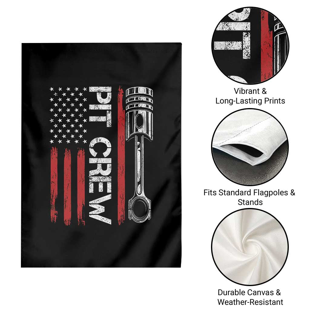 Pit Crew Garden Flag Racing Race Car American Flag - Wonder Print Shop