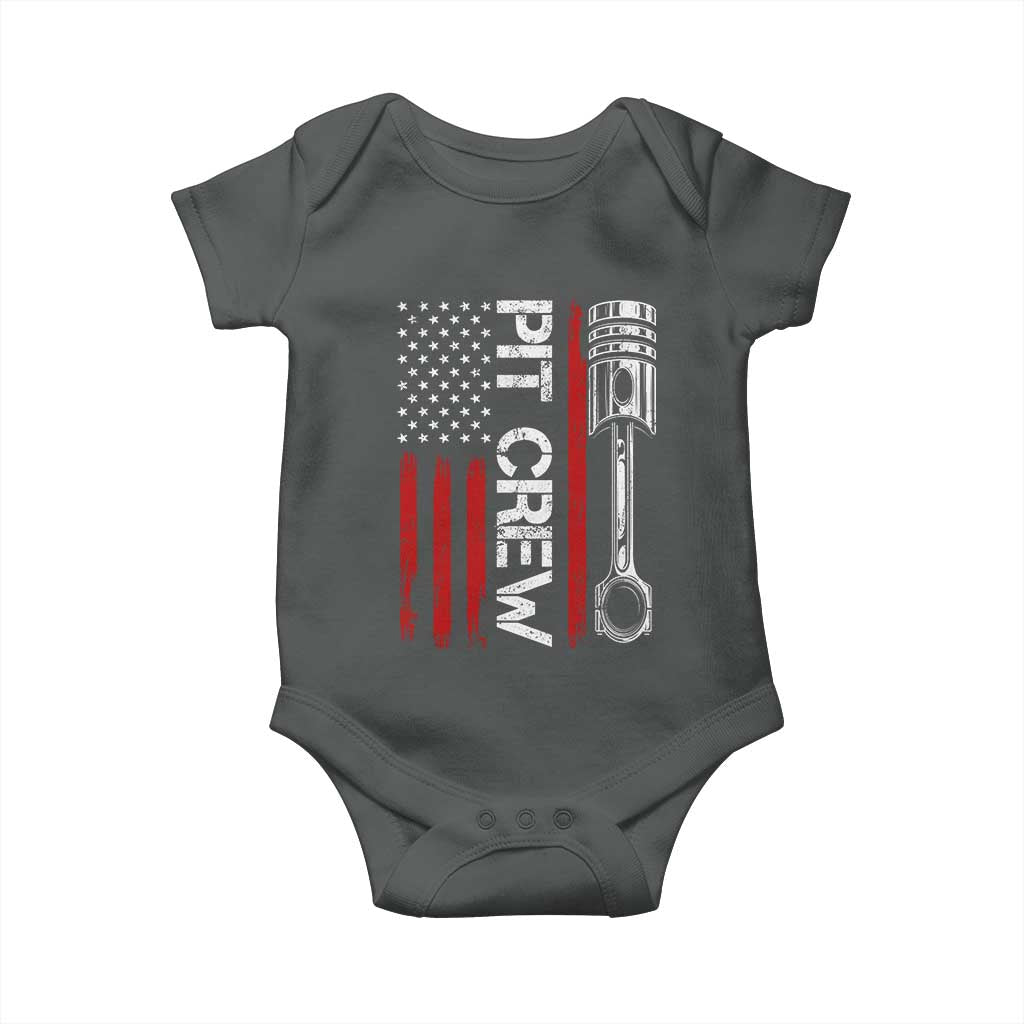 Pit Crew Baby Onesie Racing Race Car American Flag - Wonder Print Shop
