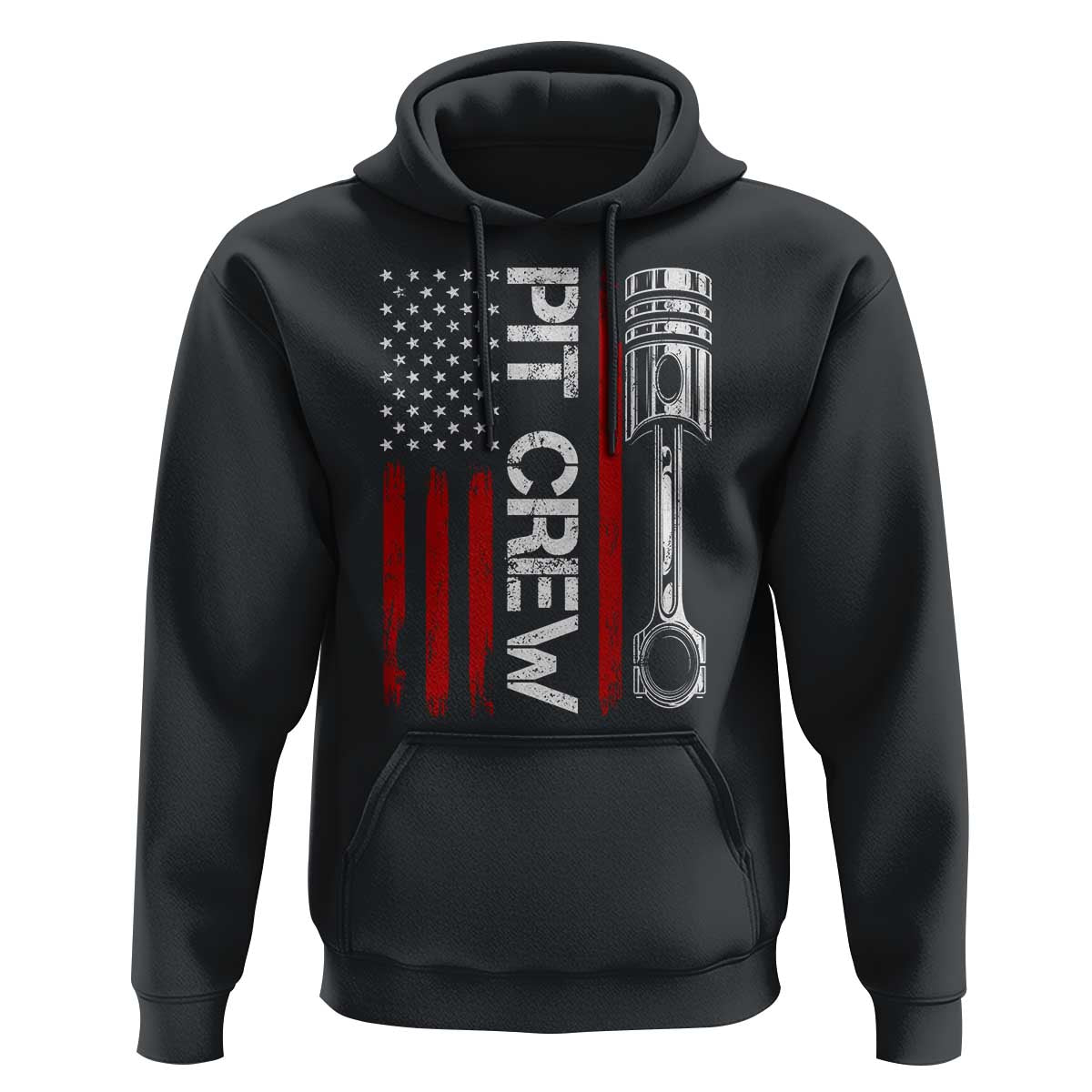 Pit Crew Hoodie Racing Race Car American Flag - Wonder Print Shop