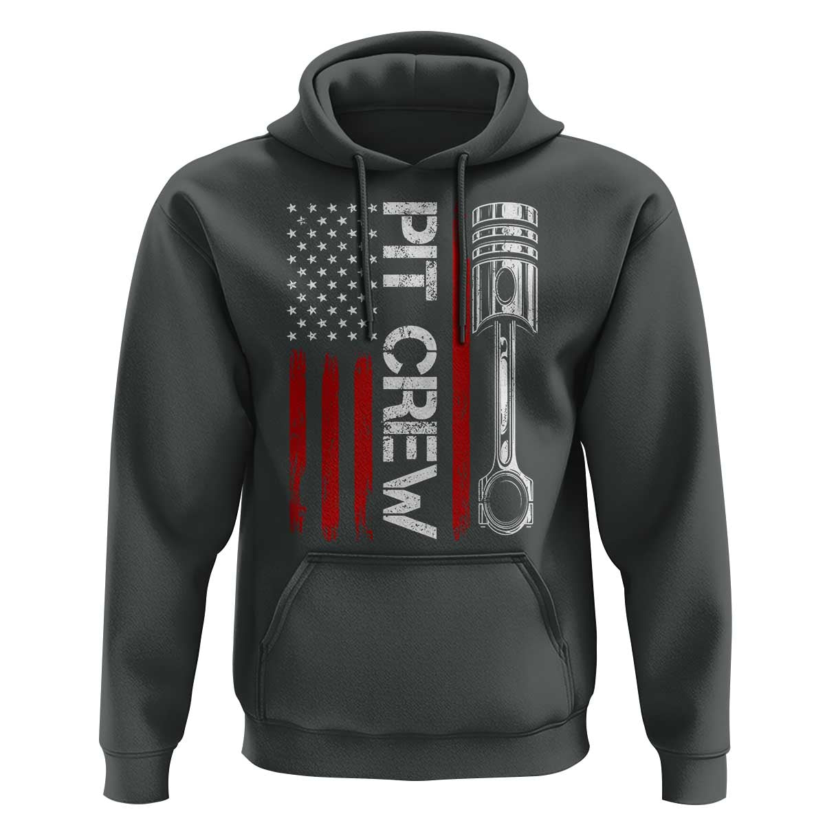 Pit Crew Hoodie Racing Race Car American Flag - Wonder Print Shop