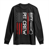 Pit Crew Long Sleeve Shirt Racing Race Car American Flag - Wonder Print Shop