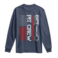 Pit Crew Long Sleeve Shirt Racing Race Car American Flag - Wonder Print Shop