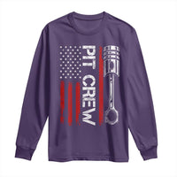 Pit Crew Long Sleeve Shirt Racing Race Car American Flag - Wonder Print Shop