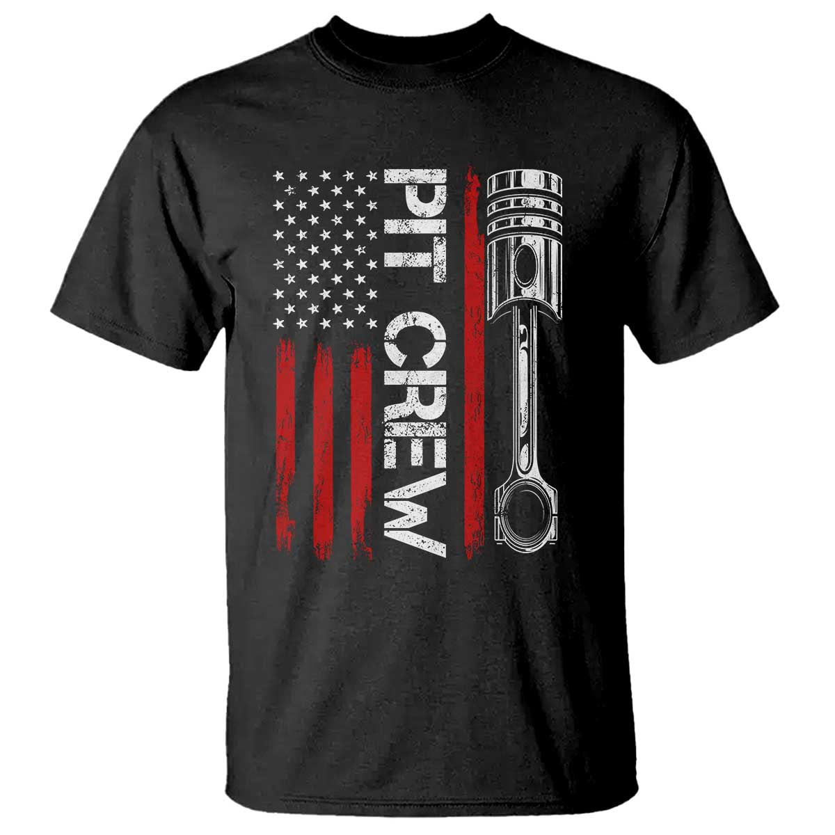 Pit Crew T Shirt Racing Race Car American Flag - Wonder Print Shop