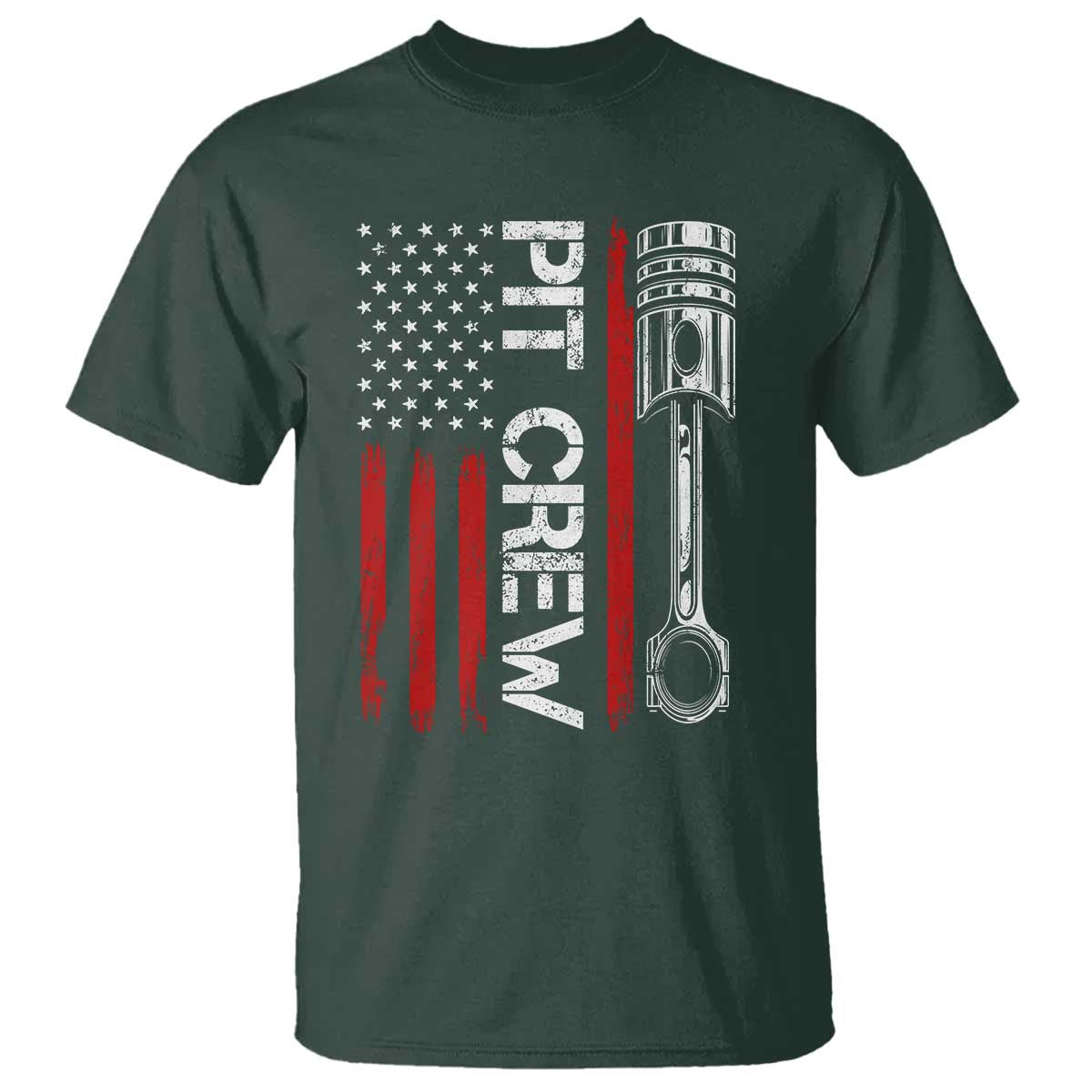 Pit Crew T Shirt Racing Race Car American Flag - Wonder Print Shop