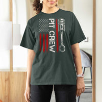 Pit Crew T Shirt For Women Racing Race Car American Flag - Wonder Print Shop