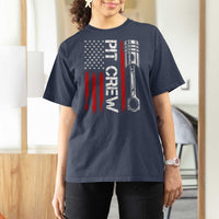 Pit Crew T Shirt For Women Racing Race Car American Flag - Wonder Print Shop