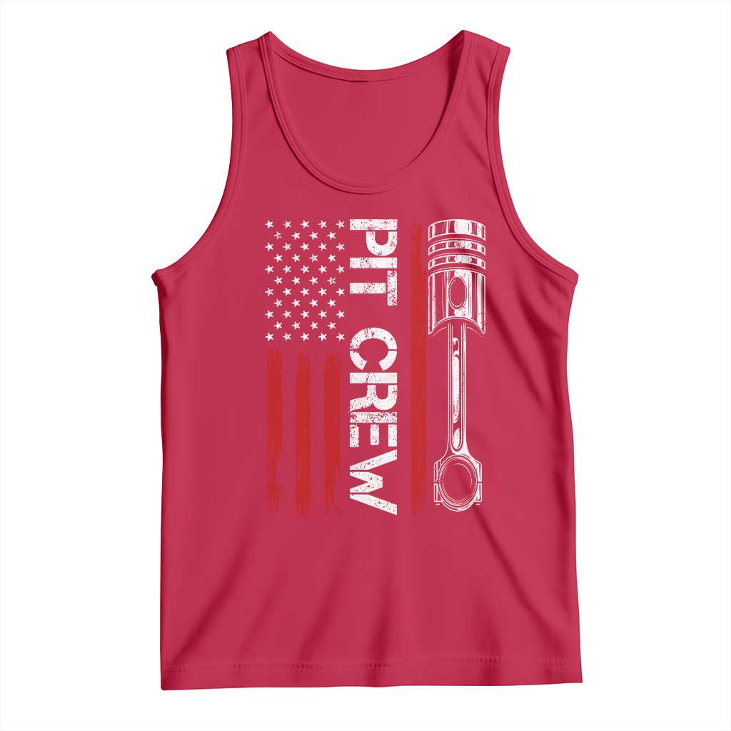Pit Crew Tank Top Racing Race Car American Flag - Wonder Print Shop
