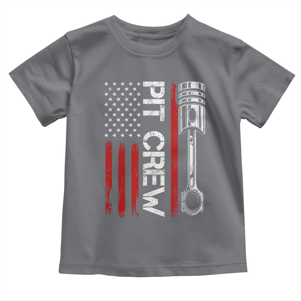 Pit Crew Toddler T Shirt Racing Race Car American Flag - Wonder Print Shop