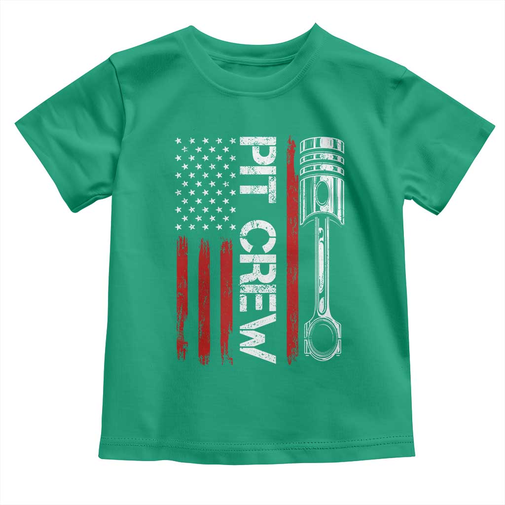 Pit Crew Toddler T Shirt Racing Race Car American Flag - Wonder Print Shop