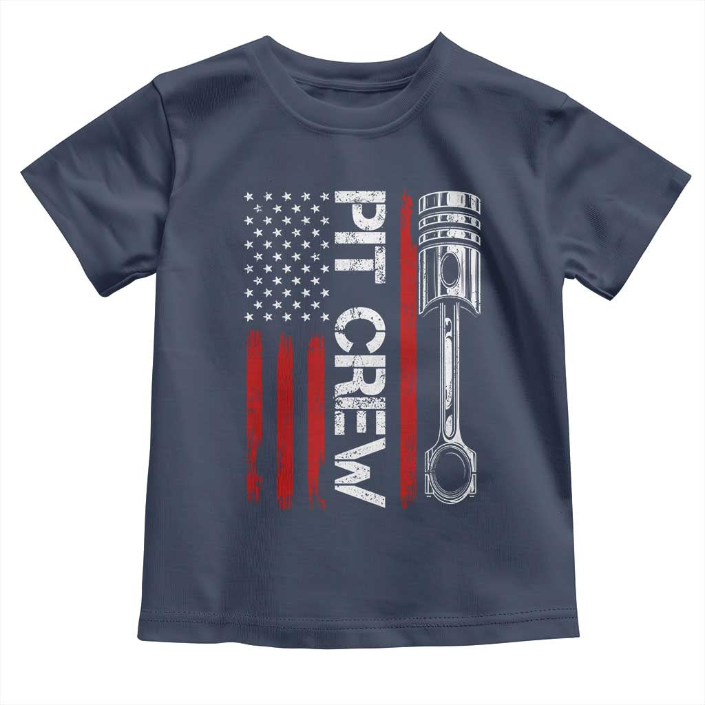 Pit Crew Toddler T Shirt Racing Race Car American Flag - Wonder Print Shop