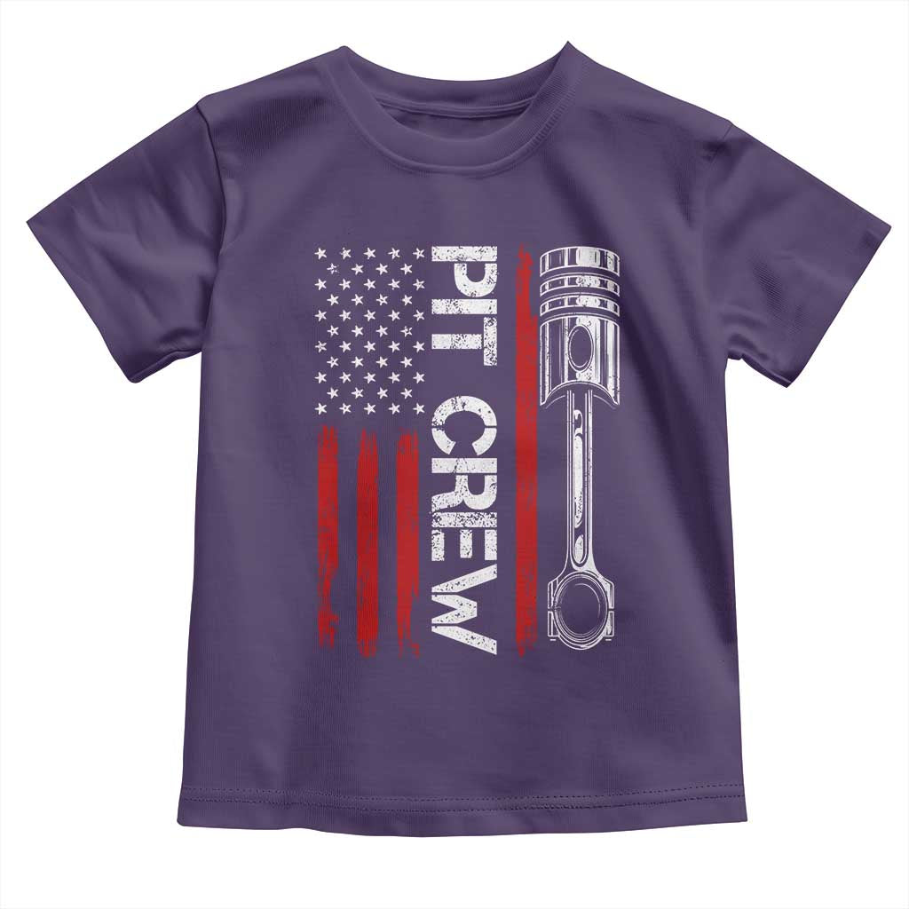 Pit Crew Toddler T Shirt Racing Race Car American Flag - Wonder Print Shop