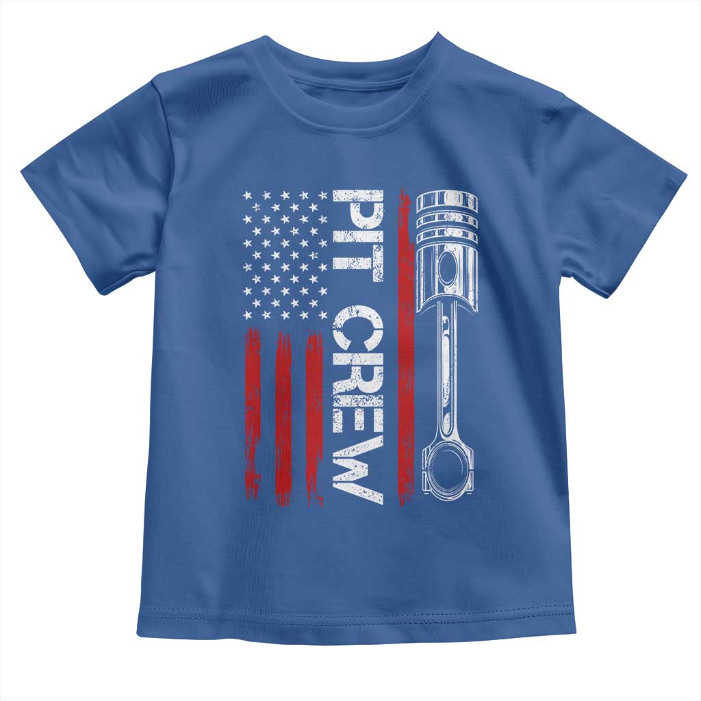 Pit Crew Toddler T Shirt Racing Race Car American Flag - Wonder Print Shop