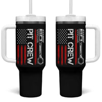 Pit Crew Tumbler With Handle Racing Race Car American Flag - Wonder Print Shop