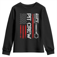Pit Crew Youth Sweatshirt Racing Race Car American Flag - Wonder Print Shop