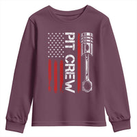 Pit Crew Youth Sweatshirt Racing Race Car American Flag - Wonder Print Shop