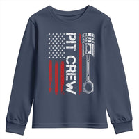 Pit Crew Youth Sweatshirt Racing Race Car American Flag - Wonder Print Shop