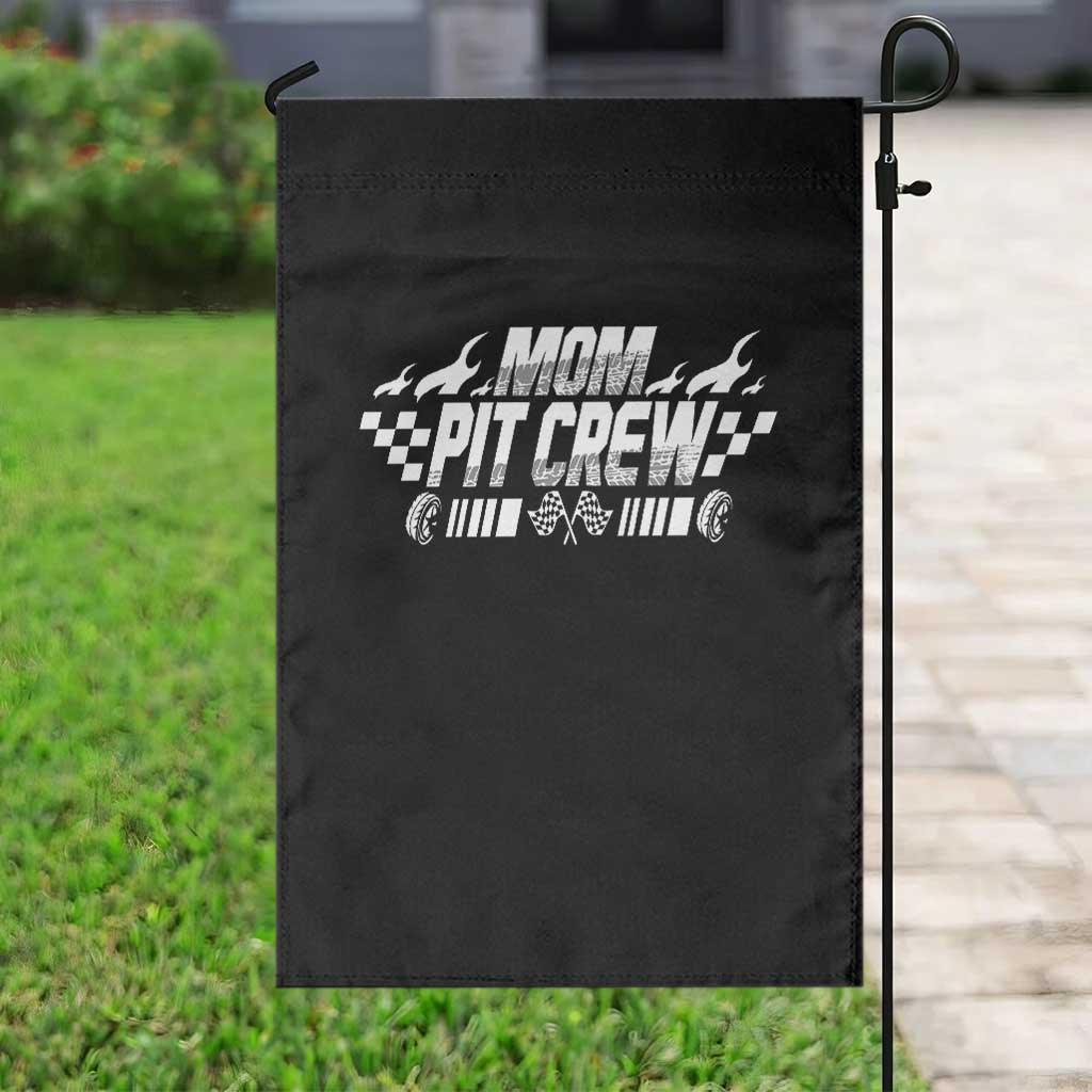 Mom Pit Crew Garden Flag Race Car Family Racing Birthday Hosting Parties - Wonder Print Shop