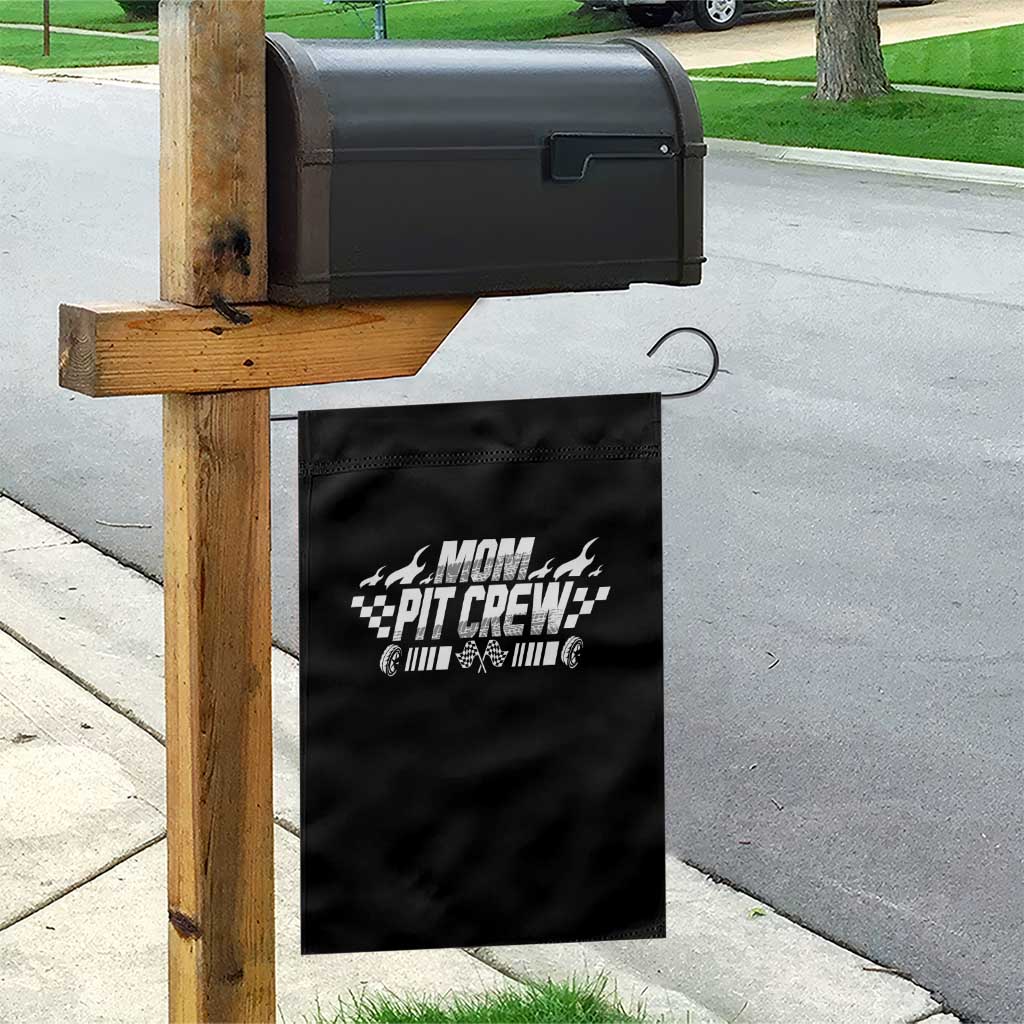 Mom Pit Crew Garden Flag Race Car Family Racing Birthday Hosting Parties - Wonder Print Shop