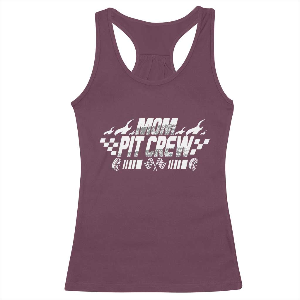 Mom Pit Crew Racerback Tank Top Race Car Family Racing Birthday Hosting Parties - Wonder Print Shop