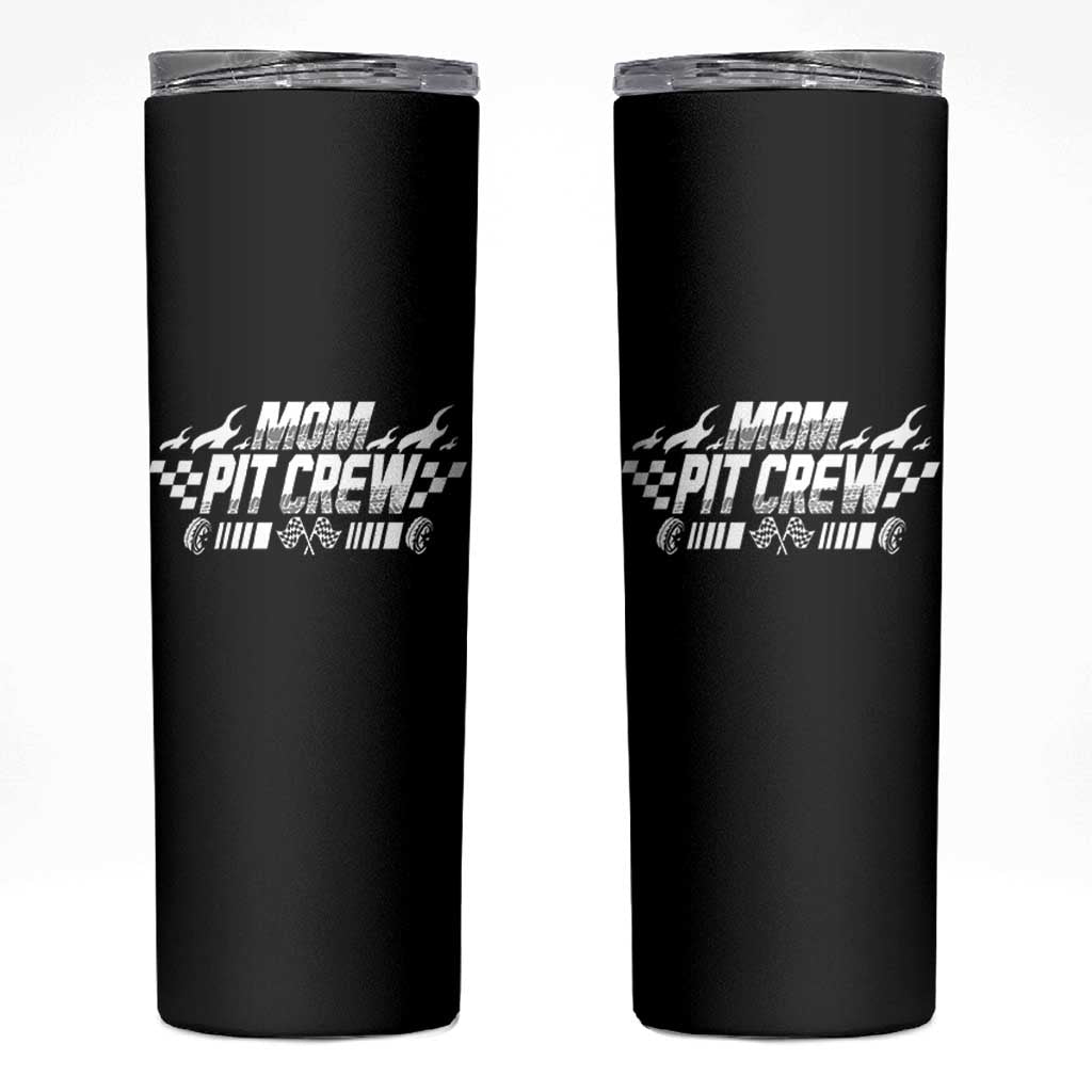 Mom Pit Crew Skinny Tumbler Race Car Family Racing Birthday Hosting Parties - Wonder Print Shop