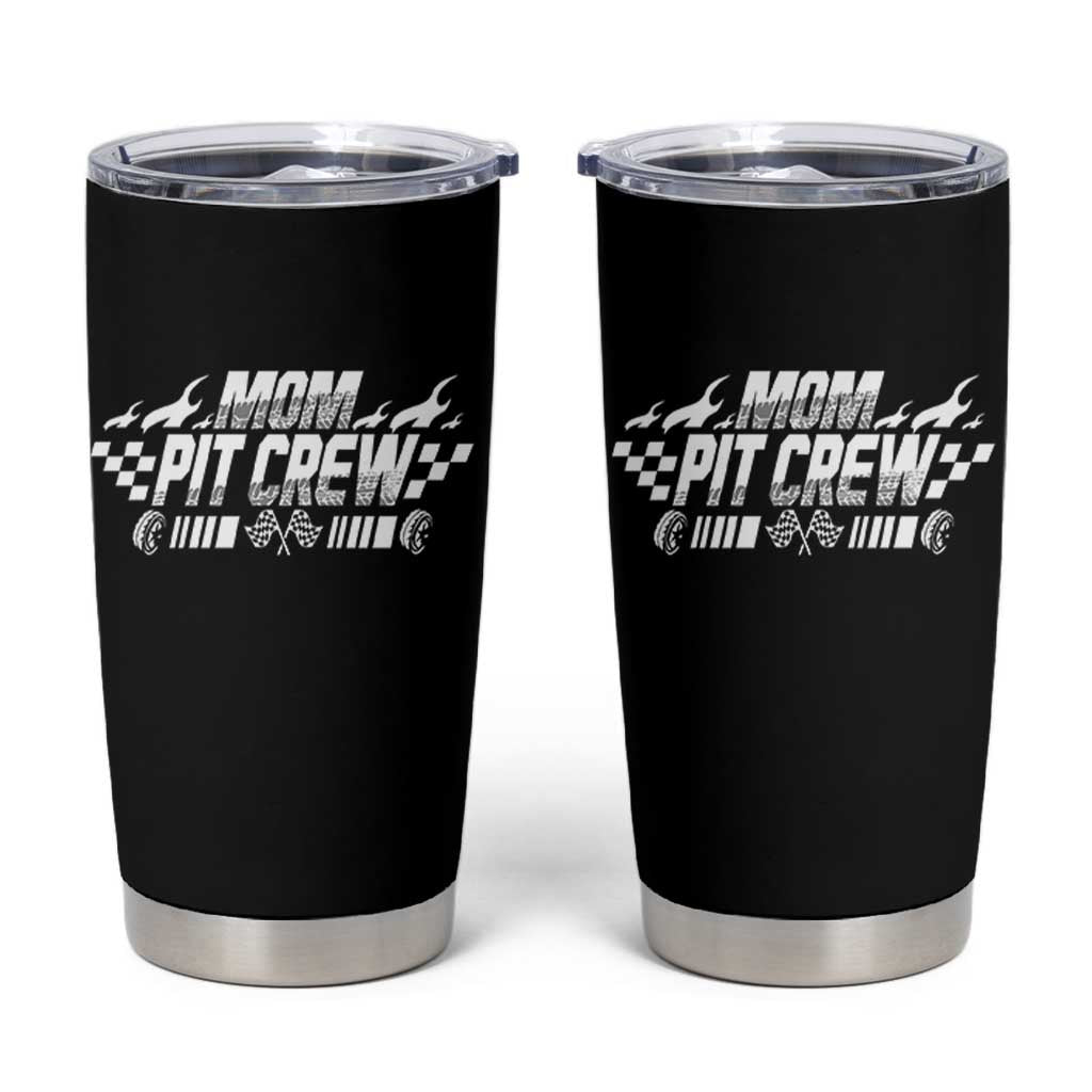 Mom Pit Crew Tumbler Cup Race Car Family Racing Birthday Hosting Parties - Wonder Print Shop