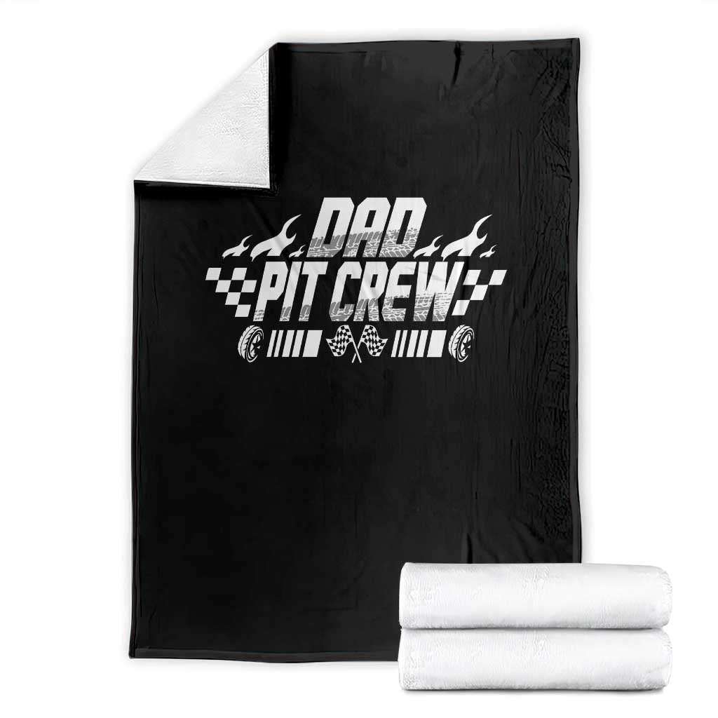 Dad Pit Crew Throw Blanket Race Car Family Racing Birthday Hosting Parties - Wonder Print Shop