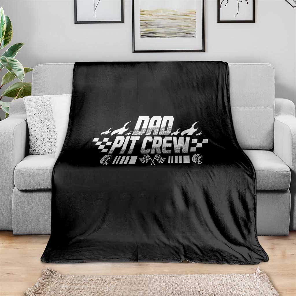 Dad Pit Crew Throw Blanket Race Car Family Racing Birthday Hosting Parties - Wonder Print Shop