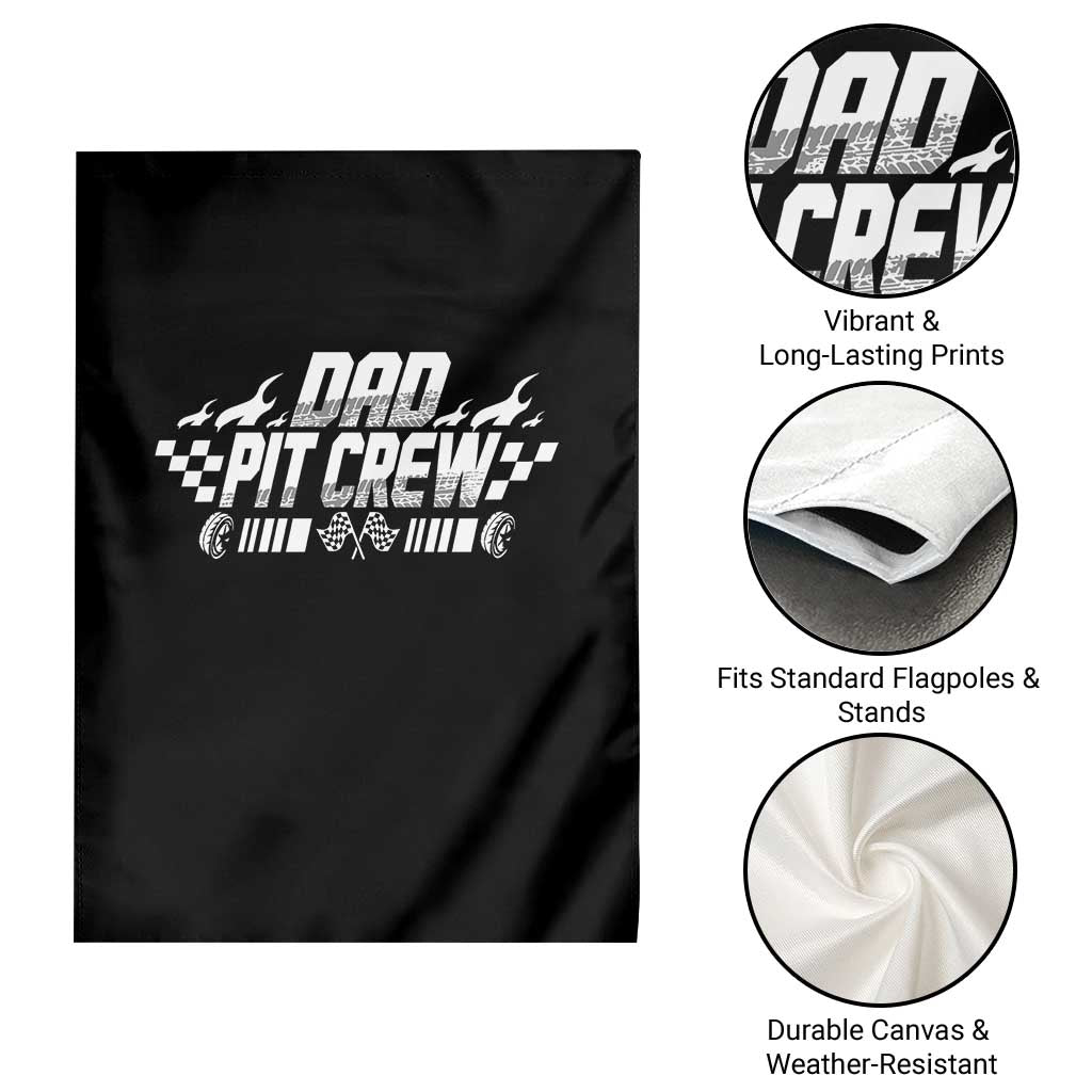 Dad Pit Crew Garden Flag Race Car Family Racing Birthday Hosting Parties - Wonder Print Shop