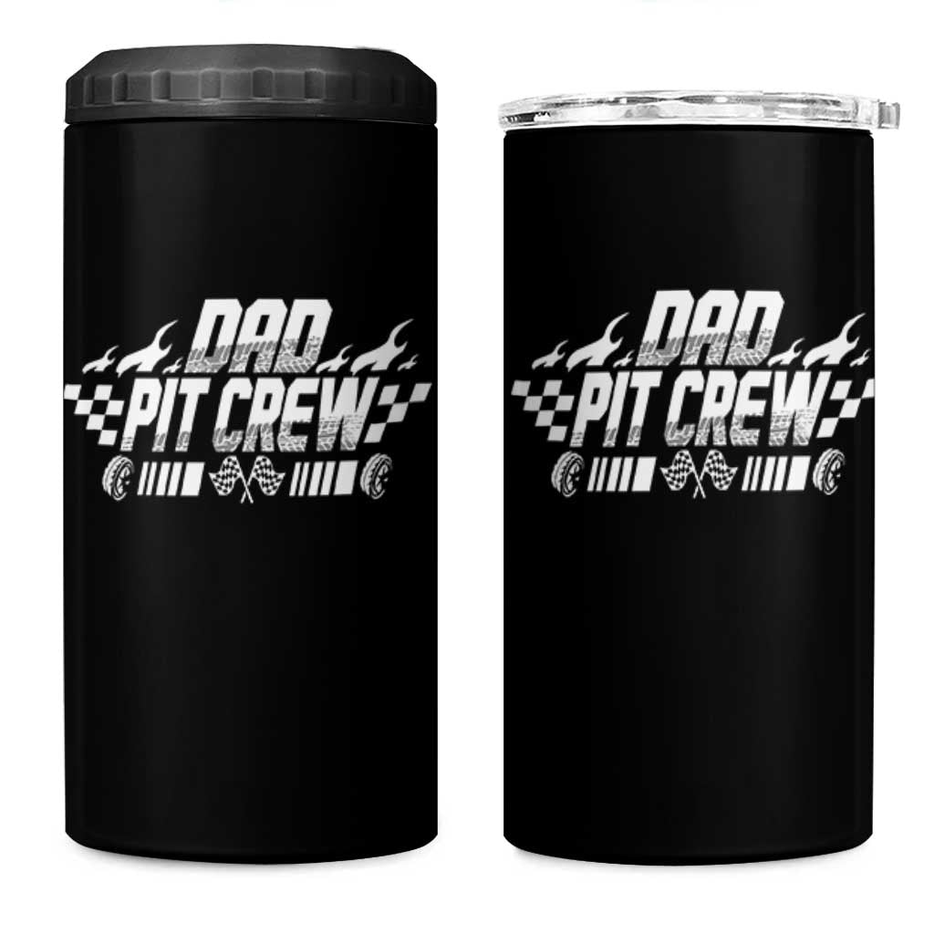 Dad Pit Crew 4 in 1 Can Cooler Tumbler Race Car Family Racing Birthday Hosting Parties - Wonder Print Shop