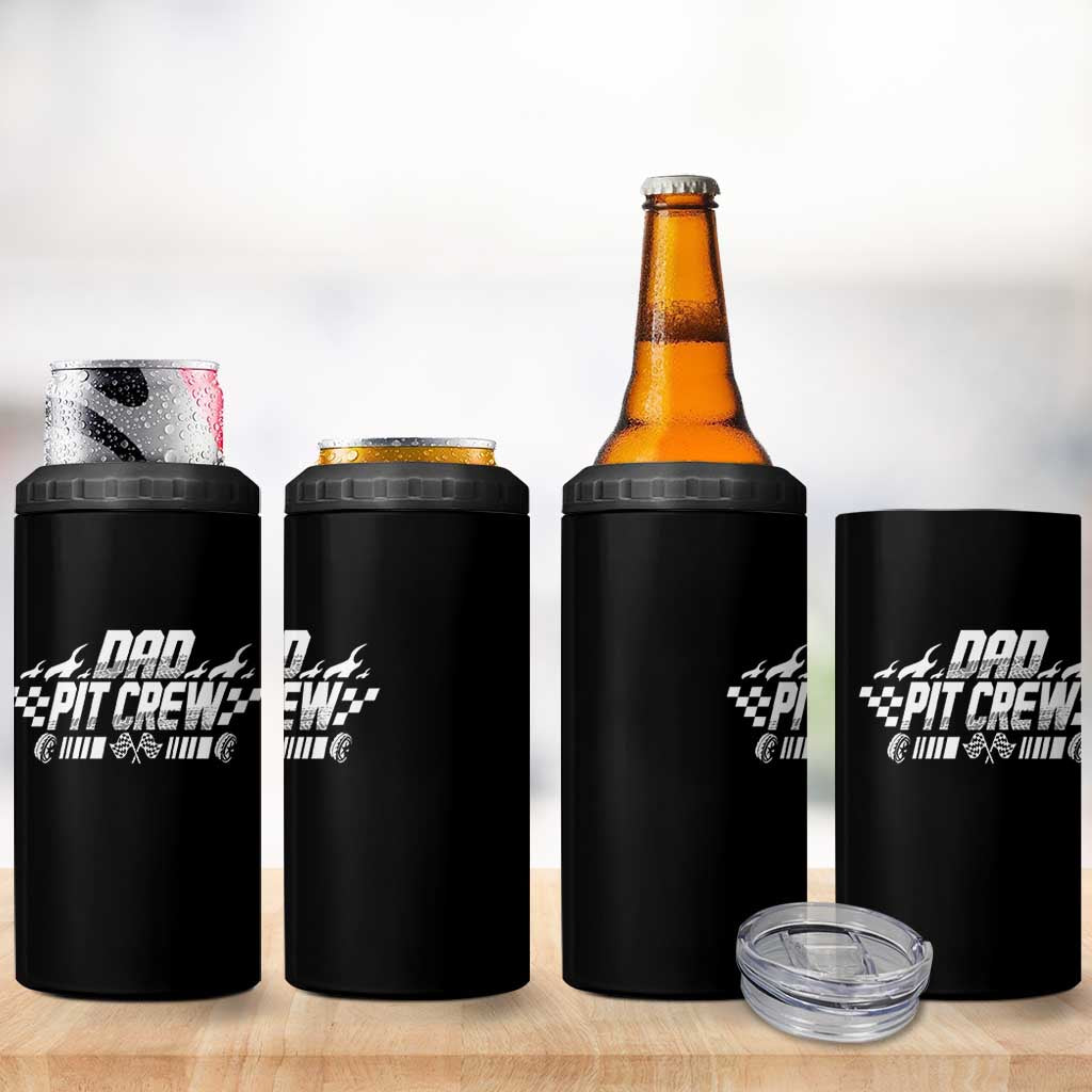 Dad Pit Crew 4 in 1 Can Cooler Tumbler Race Car Family Racing Birthday Hosting Parties - Wonder Print Shop