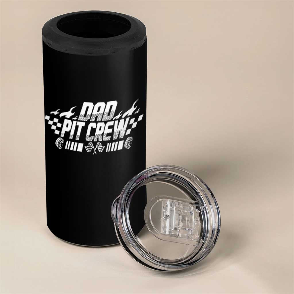 Dad Pit Crew 4 in 1 Can Cooler Tumbler Race Car Family Racing Birthday Hosting Parties - Wonder Print Shop