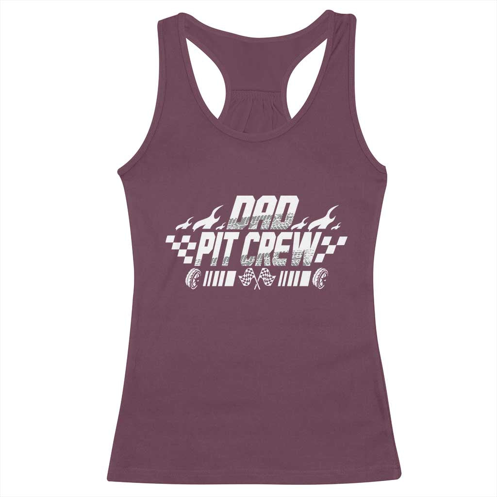 Dad Pit Crew Racerback Tank Top Race Car Family Racing Birthday Hosting Parties - Wonder Print Shop