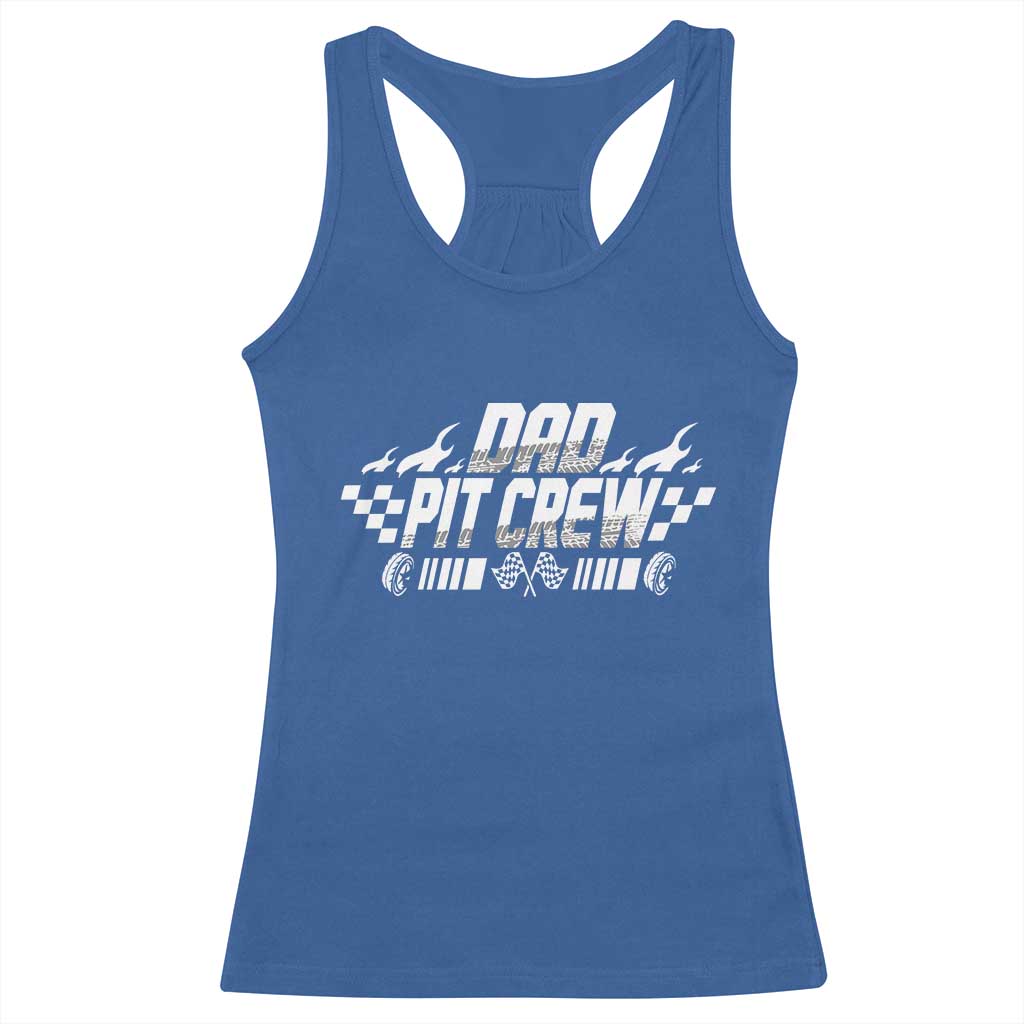 Dad Pit Crew Racerback Tank Top Race Car Family Racing Birthday Hosting Parties - Wonder Print Shop